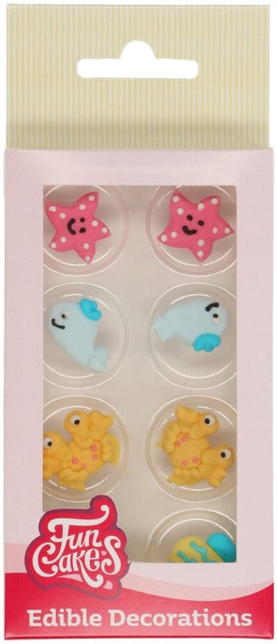FunCakes Suikerdecoraties - Zeeleven - 8 Stuks - Eetbare Taartdecoratie