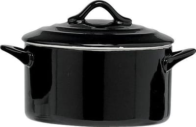 Cosy & Trendy Black Ovenschotel Met Deksel - Rond - 1L - Ø 17 cm x 8 cm