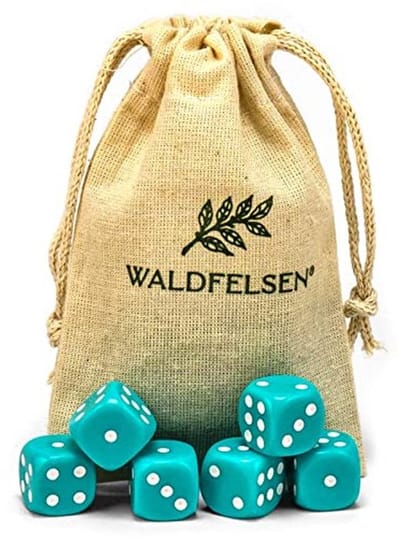 Hoogwaardige 6-zijdige dobbelstenen set - standaardgrootte 16 mm met stoffen zak - perfect voor bordspellen, rollenspellen en meer