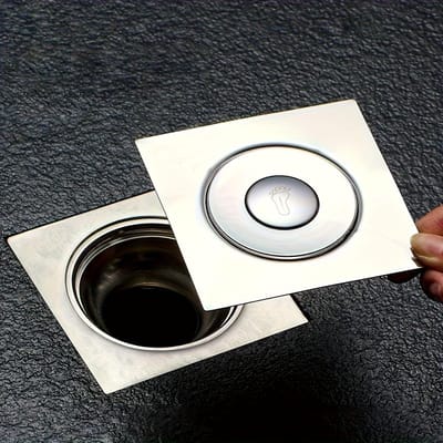 Cache de Bonde de Salle de Bain - Finition Métallique Anti-Obstruant Design à Bord Lisse, Drainage Rapide pour Douches Baignoires, Idéal pour Rénovations Nouvelles Installations gray