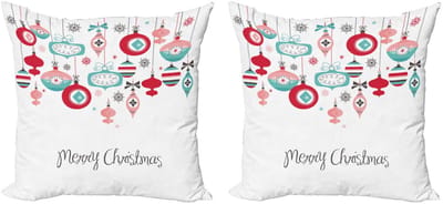 ABAKUHAUS Noël Kussenhoes – Set van 2 x 50x50 cm – Dubbelzijdig Digitaal Bedrukt – Multikleurig