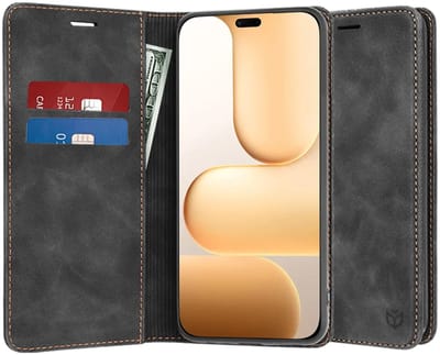 Hoesje geschikt voor HONOR 600 Lite - Techsuit Confy Book Wallet Case - Zwart