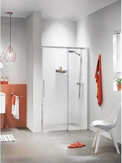 Douchedeur Sealskin Get Wet Slider Schuifdeur 140x195cm Zilver Hoogglans Helder Glas