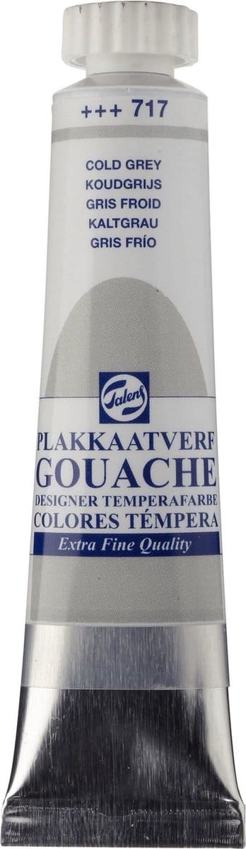 Plakkaatverf - 717 Koudgrijs - Gouache extra fine - Talens - 20 ml