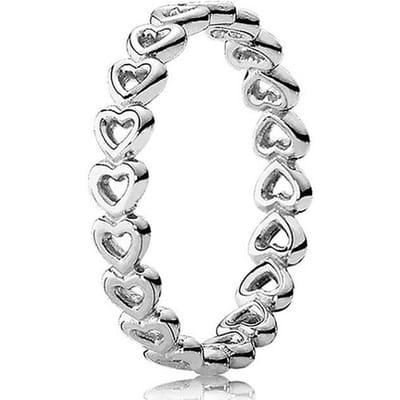 Authentieke 925 Sterling Zilveren Ring Rose Matte Brilliance Linked Love Of Love Ring Voor Vrouwen Mode Sieraden 8 white