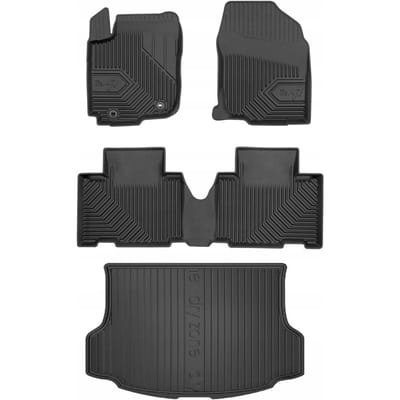 Frogum 77 & DryZone - Automattenset en Kofferbakmat - Geschikt voor Toyota RAV4 IV (2012-2019) - Laser-fit Pasvorm - TPE Rubber - Geurloos