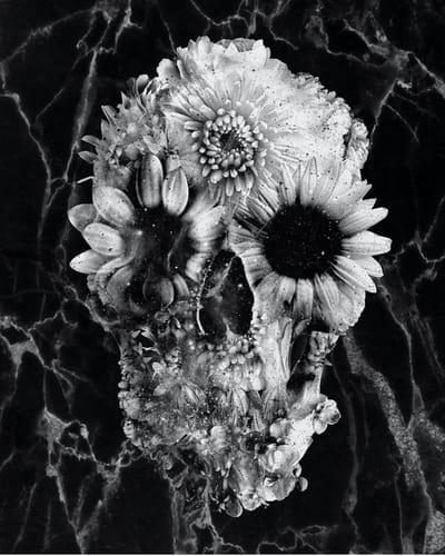 Luxe Wanddecoratie - Fotokunst Skull Collection 'Marmer;- Hoogste kwaliteit Plexiglas - Blind Aluminium Ophangsysteem - 60 x 90 - Akoestisch en UV Werend - inclusief verzending  -