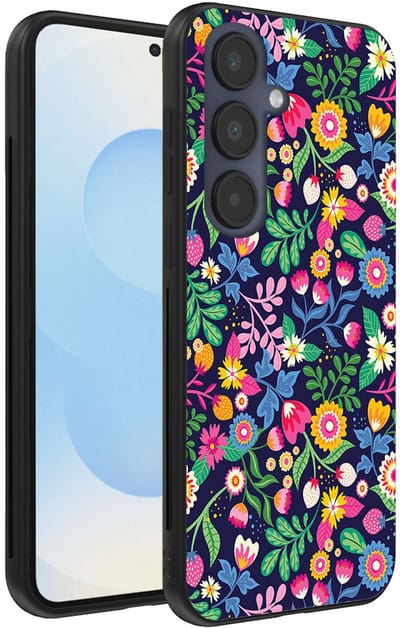 Smartphonica Telefoonhoesje Geschikt voor Samsung Galaxy S25 met bloemen opdruk - TPU backcover case flower design geschikt voor Samsung Galaxy S25