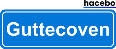 Hacebo - Plaatsnaam Sticker - 29x10 CM - Guttecoven sticker - Verkeersborden sticker - grappige cadeaus - Guttecoven