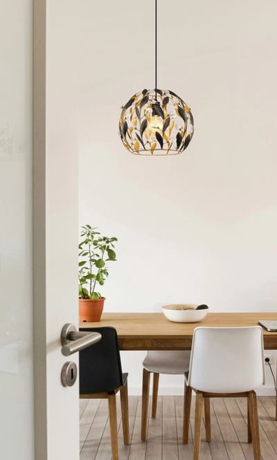 Globo - hanglamp - MIKA - zwart - metaal - Ø 40cm - E27 - 15759H