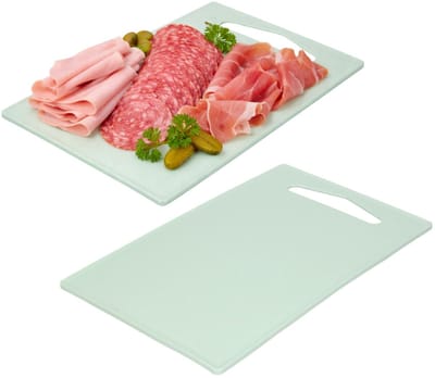 Plasticforte Keuken snijplank - 2x - kunststof - groen - 27 x 16 cm - voor groente-fruit-vlees