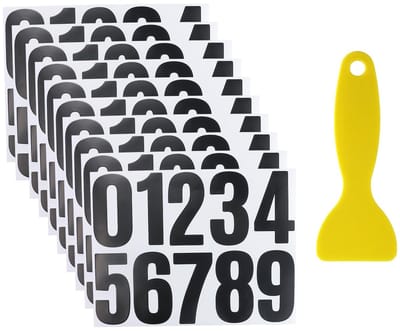 Cosensi - Set van 10 Zwarte Zelfklevende Nummerstickers voor Kentekenplaten