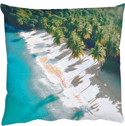 Sierkussens - Kussentjes Woonkamer - 50x50 cm - Tropisch - Strand - Water - Palmbomen