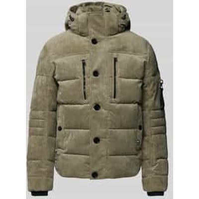 Gewatteerd regular fit jack met afneembare capuchon