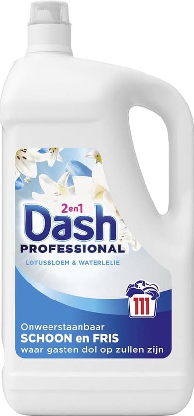 Dash Professional 2 in 1 Formula Lotusbloem & Waterlelie wasmiddel | fles van 4 | 995 liter | 111 wasbeurten