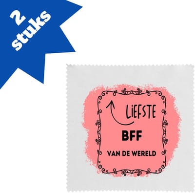 Akyol - liefste bff van de wereld brillendoekjes - Vriend - de liefste bff - verjaardag - cadeautje voor beste vriend - kado - geschenk - 17,8 bij 17,8 cm - 2 stuks