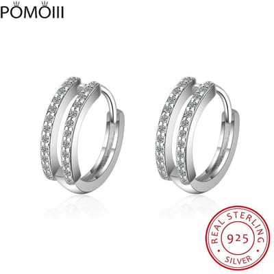 Mini Boucle d'Oreille Créole Huggie de 9 mm Pour Femmes Vermeil Argent Sterling 925 Bijoux Fins Délicates Petites Boucles d'Oreilles Créoles white