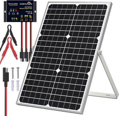 Zonnepaneel Kit - Laad systeem - Batterij Onderhoud - Slimme Controller - 30 Watt - Zwart