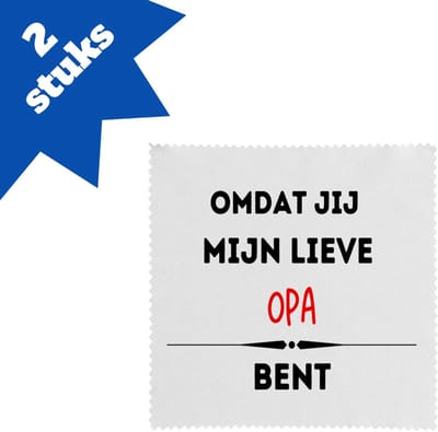 Akyol - omdat jij mijn lieve opa bent brillendoekjes - Opa - de liefste opa - verjaardag - cadeautje voor opa - kado - geschenk - 17,8 bij 17,8 cm - 2 stuks