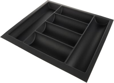Bestekbak ronde vorm - Lade Organizer - Soft-touch zwart - Voor kastbreedte 900mm