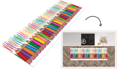 Keukenloper - Loper keuken - Kleurpotlood - Patronen - Regenboog - 150x50 cm - Keukenloper vinyl