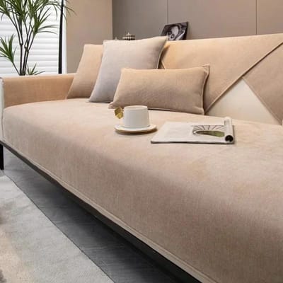 Luxe Chenille Bankhoes voor Woonkamer Antislip Effen Kleur Bankkussen Mat Eenvoudige Stijl Bankhanddoek Woonbank Decor Pad 1pc 45x45 pillowcase gray