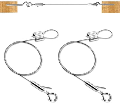 Solidchoice - Set van 2 Roestvrijstalen Kabels met Oogjes voor Verlichting en Decoratie