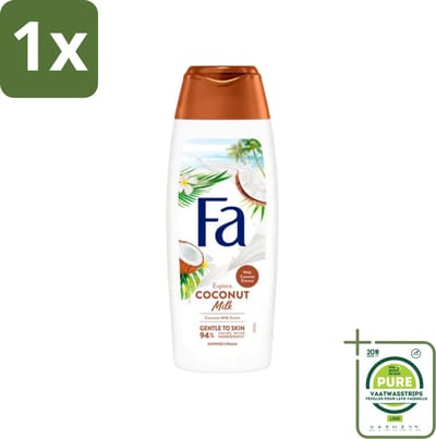 1 x Fa - Douchegel - Coconut Milk - Hydraterend & Kalmerend - Verzachtend - 250 ml - Douchegel Kokosmelk - Hydraterende Douchegel - Kalmerende Douchegel - Kokos-extract Douchegel - Amandelolie Douchegel
