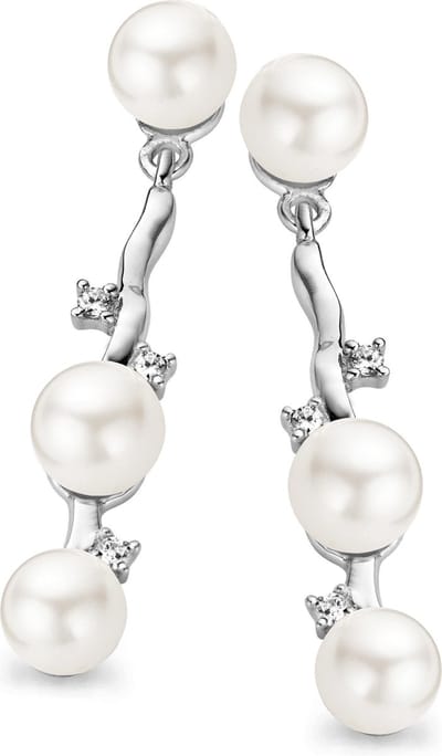 Orphelia ZO-5081 - Oorhangers Zilver 925 - 3 cm - Zirkonia - Shell Pearl