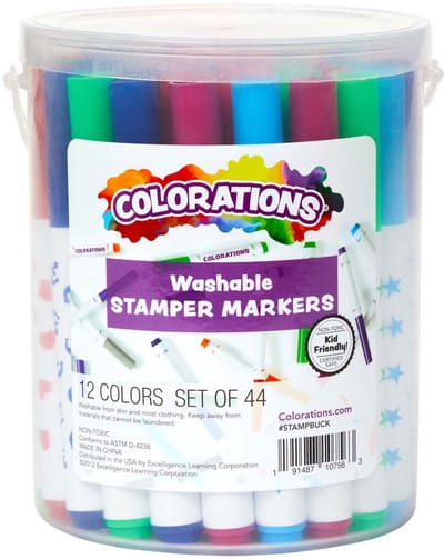 Colorations uitwasbare stempelstiften creatieve markers 44 stuks.