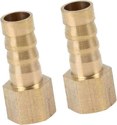ABSOPRO 2 stuks messing slangtules aansluiting, slangschroefverbinding 8 mm slang-ID x G 1/8 inch NPT-binnendraad slangaansluiting artikelvervanging