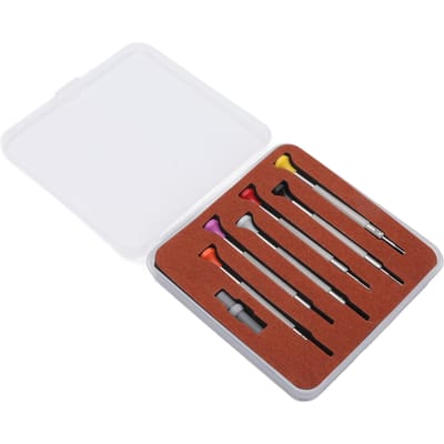 Jeu de tournevis d'horloger Professionnel Haute Précision Kit de tournevis d'horloger pour Réparation de montres Travail de bijouterie white