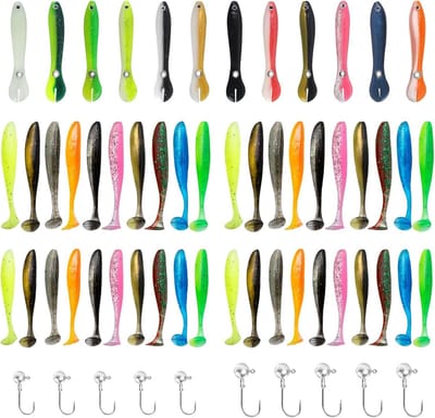 Dailygoods- Kunstaas Set 55 Stuks - Zachte Kunststof Vissen
