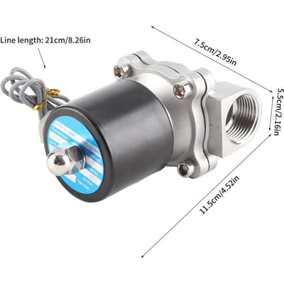 12V G3 4 Roestvrij Staal 304 Normaal Gesloten Elektrische Solenoïdeklep 2 Posities 2-weg