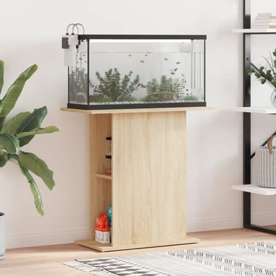 vidaXL - Aquariumstandaard - Sonoma - Eiken - 75x36x72,5 - cm - Bewerkt - Hout