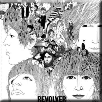 The Beatles - Revolver - Koelkast Magneet - 7.5 x 7.5 cm