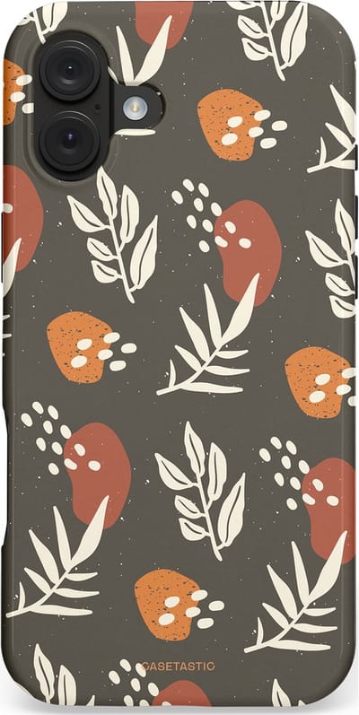 Casetastic hoesje geschikt voor Apple iPhone 16 Plus - MagSafe - Dubbellaagse bescherming - Zandsteen - Fashion Case - Donkergrijs Taupe Grijs Terracotta