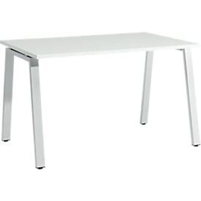 Schäfer Shop  Select Bureautafel Start Off, A-poot, rechthoek, staal/hout, B 1200 x D 800 x H 735 mm, lichtgrijs