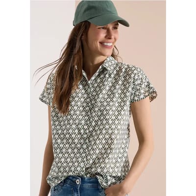 Blouse met korte mouwen en minimale print