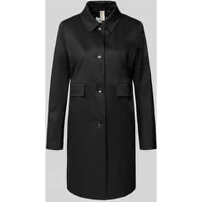 Regular fit lange jas met platte kraag model 'Mina'