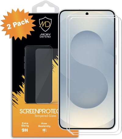 2-Pack MobyDefend Screenprotectors - Geschikt voor Samsung Galaxy S25 - Case-Friendly Screensavers - Gehard Glas