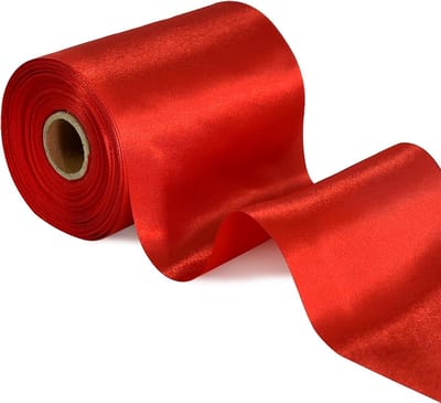 10 cm x 20 m rood lint breed lint grote strik satijnen lint voor auto boog grote openingsceremonie lussen dak en buiten decoratie feestdecoratie stoel bruiloft Valentijnsdag