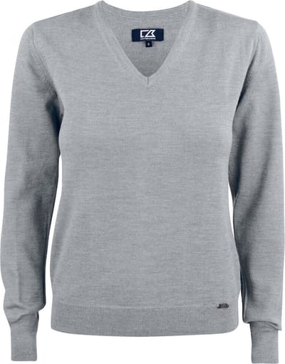 Cutter & Buck Everett V-neck Dames 355431 - Grijs Melange - S