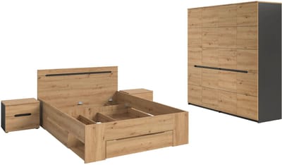 xonox.home Canu-slaapkamerset in basaltgrijze imitatie en Artisan-imitatie