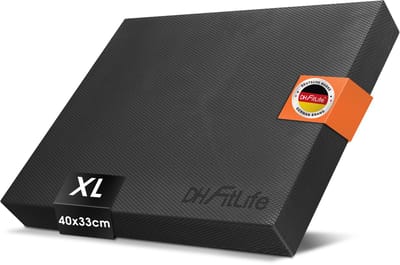 DH FitLife Premium Balanskussen – Ideaal voor Evenwichts- en Stabiliteitstraining, Yoga, Pilates, Core-training en Fysiotherapie (Svart, XL)