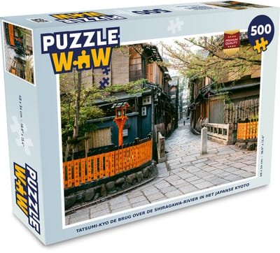 Puzzel Tatsumi-kyo de brug over de Shiragawa-rivier in het Japanse Kyoto - Legpuzzel - Puzzel 500 stukjes