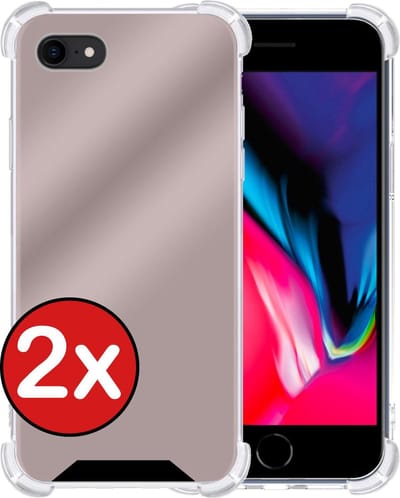Hoesje - 2 Stuks - Geschikt voor Apple iPhone 7 - Sterk & Shockproof - Back Cover - Siliconen Case - Telefoon Hoes Shock Proof - Telefoonhoes - Rosé goud