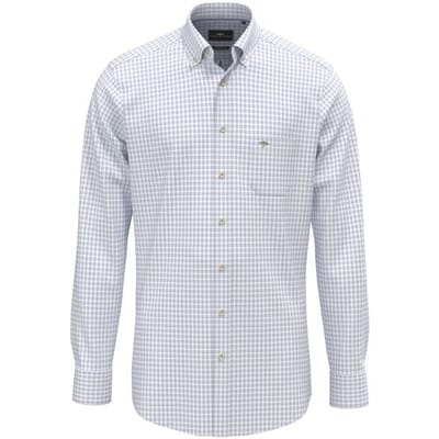 Fynch-Hatton Overhemd Washed Oxford Check Button-Down New Breeze / male