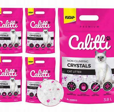 Calitti Crystals Silica Kattenzand 3,8L – Stofvrij – Geurabsorberend – Antibacterieel – 3-4 Weken