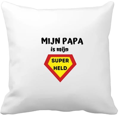 Akyol - mijn papa is mijn superheld Kussen hoes - Vader - super papa - vader cadeautjes - vaderdag - verjaardag - geschenk - kado - 40 bij 40 cm